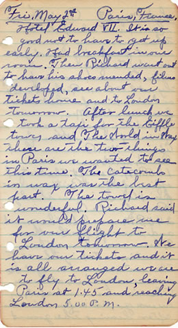 Diary entry May 2, 1930