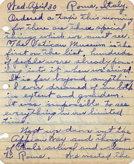 Diary entry for April 30, 1930