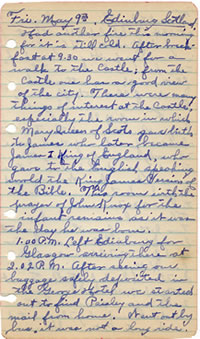 May 9, 1930 Diary Entry