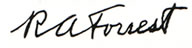 R.A. Forrest signature